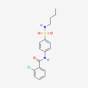 molecular formula C17H19ClN2O3S B4053863 N-[4-(butylsulfamoyl)phenyl]-2-chlorobenzamide 