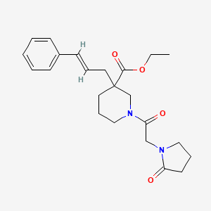 molecular formula C23H30N2O4 B4053871 ethyl 1-[(2-oxo-1-pyrrolidinyl)acetyl]-3-[(2E)-3-phenyl-2-propen-1-yl]-3-piperidinecarboxylate 