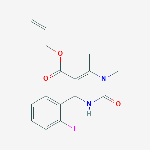 molecular formula C16H17IN2O3 B405391 prop-2-en-1-yl 4-(2-iodophenyl)-1,6-dimethyl-2-oxo-1,2,3,4-tetrahydropyrimidine-5-carboxylate 
