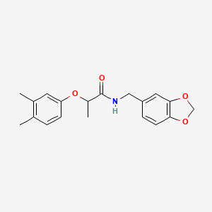 molecular formula C19H21NO4 B4053941 N-(1,3-benzodioxol-5-ylmethyl)-2-(3,4-dimethylphenoxy)propanamide 