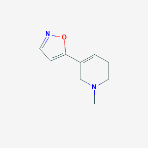 molecular formula C9H12N2O B040541 Pyridine, 1,2,3,6-tetrahydro-5-(5-isoxazolyl)-1-methyl-(9CI) CAS No. 123686-64-6