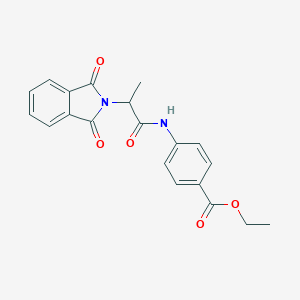 molecular formula C20H18N2O5 B405413 ethyl 4-[2-(1,3-dioxo-2,3-dihydro-1H-isoindol-2-yl)propanamido]benzoate 