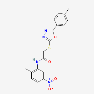molecular formula C18H16N4O4S B4054238 N-(2-methyl-5-nitrophenyl)-2-{[5-(4-methylphenyl)-1,3,4-oxadiazol-2-yl]sulfanyl}acetamide 