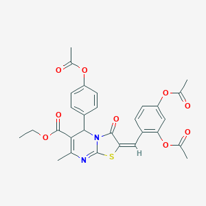molecular formula C29H26N2O9S B405428 ETHYL (2E)-5-[4-(ACETYLOXY)PHENYL]-2-[2,4-BIS(ACETYLOXY)BENZYLIDENE]-7-METHYL-3-OXO-2,3-DIHYDRO-5H-[1,3]THIAZOLO[3,2-A]PYRIMIDINE-6-CARBOXYLATE 