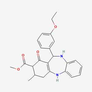 molecular formula C24H26N2O4 B4054453 methyl 11-(3-ethoxyphenyl)-3-methyl-1-oxo-2,3,4,5,10,11-hexahydro-1H-dibenzo[b,e][1,4]diazepine-2-carboxylate 