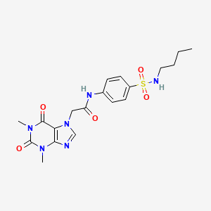 molecular formula C19H24N6O5S B4054477 N-[4-(BUTYLSULFAMOYL)PHENYL]-2-(1,3-DIMETHYL-2,6-DIOXO-2,3,6,7-TETRAHYDRO-1H-PURIN-7-YL)ACETAMIDE 