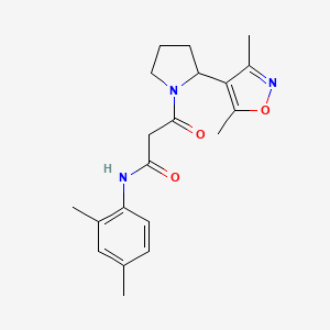 molecular formula C20H25N3O3 B4054527 3-[2-(3,5-dimethylisoxazol-4-yl)pyrrolidin-1-yl]-N-(2,4-dimethylphenyl)-3-oxopropanamide 