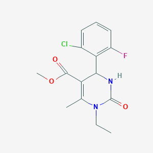 molecular formula C15H16ClFN2O3 B4054553 Methyl 4-(2-chloro-6-fluorophenyl)-1-ethyl-6-methyl-2-oxo-1,2,3,4-tetrahydropyrimidine-5-carboxylate 