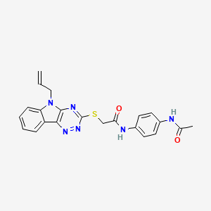 molecular formula C22H20N6O2S B4054704 N-(4-ACETAMIDOPHENYL)-2-{[5-(PROP-2-EN-1-YL)-5H-[1,2,4]TRIAZINO[5,6-B]INDOL-3-YL]SULFANYL}ACETAMIDE 