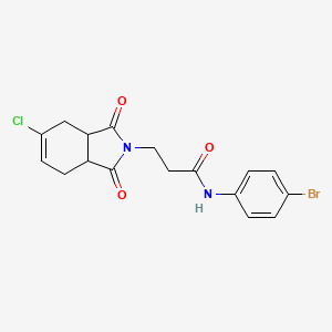 molecular formula C17H16BrClN2O3 B4054735 N-(4-Bromophenyl)-3-(5-chloro-1,3-dioxo-2,3,3A,4,7,7A-hexahydro-1H-isoindol-2-YL)propanamide 