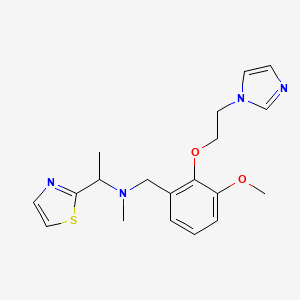 molecular formula C19H24N4O2S B4054750 N-{2-[2-(1H-imidazol-1-yl)ethoxy]-3-methoxybenzyl}-N-methyl-1-(1,3-thiazol-2-yl)ethanamine 