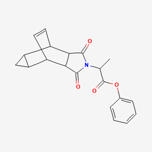 molecular formula C20H19NO4 B4054813 phenyl 2-(1,3-dioxooctahydro-4,6-ethenocyclopropa[f]isoindol-2(1H)-yl)propanoate 