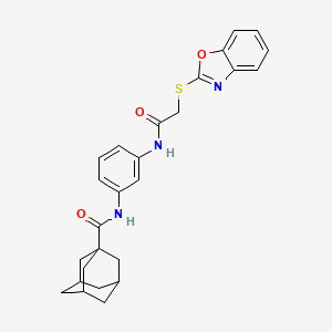 molecular formula C26H27N3O3S B4054851 N~1~-(3-{[2-(1,3-BENZOXAZOL-2-YLSULFANYL)ACETYL]AMINO}PHENYL)-1-ADAMANTANECARBOXAMIDE 