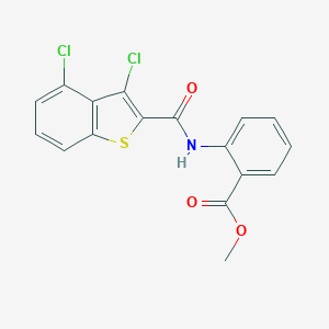 molecular formula C17H11Cl2NO3S B405490 methyl 2-{[(3,4-dichloro-1-benzothien-2-yl)carbonyl]amino}benzoate 