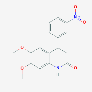 molecular formula C17H16N2O5 B4054953 6,7-dimethoxy-4-(3-nitrophenyl)-3,4-dihydroquinolin-2(1H)-one 
