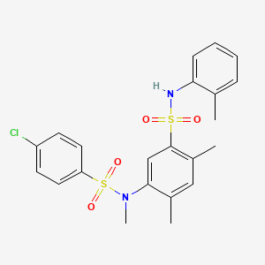 molecular formula C22H23ClN2O4S2 B4054970 5-[[(4-chlorophenyl)sulfonyl](methyl)amino]-2,4-dimethyl-N-(2-methylphenyl)benzenesulfonamide 