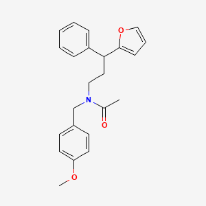 molecular formula C23H25NO3 B4055000 N-[3-(furan-2-yl)-3-phenylpropyl]-N-[(4-methoxyphenyl)methyl]acetamide 
