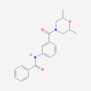 molecular formula C20H22N2O3 B4055134 N-{3-[(2,6-dimethylmorpholin-4-yl)carbonyl]phenyl}benzamide 