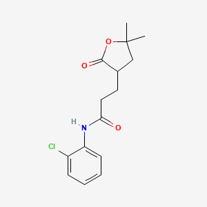 molecular formula C15H18ClNO3 B4055169 N-(2-chlorophenyl)-3-(5,5-dimethyl-2-oxotetrahydro-3-furanyl)propanamide 