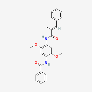 molecular formula C25H24N2O4 B4055353 N-(2,5-DIMETHOXY-4-{[(E)-2-METHYL-3-PHENYL-2-PROPENOYL]AMINO}PHENYL)BENZAMIDE 