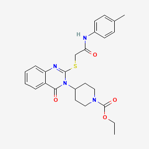 molecular formula C25H28N4O4S B4055415 Ethyl 4-[2-[2-(4-methylanilino)-2-oxoethyl]sulfanyl-4-oxoquinazolin-3-yl]piperidine-1-carboxylate 