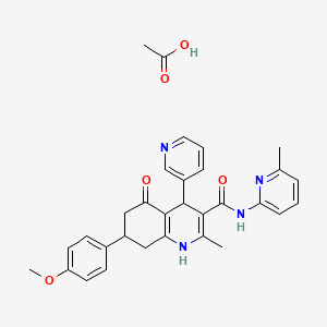 molecular formula C31H32N4O5 B4055473 acetic acid;7-(4-methoxyphenyl)-2-methyl-N-(6-methylpyridin-2-yl)-5-oxo-4-pyridin-3-yl-4,6,7,8-tetrahydro-1H-quinoline-3-carboxamide 