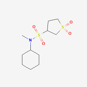 molecular formula C11H21NO4S2 B4055488 N-CYCLOHEXYL-N-METHYL-11-DIOXO-1LAMBDA6-THIOLANE-3-SULFONAMIDE 
