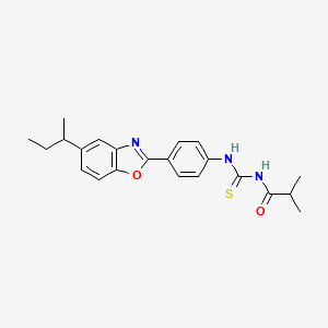 molecular formula C22H25N3O2S B4055501 N-({4-[5-(butan-2-yl)-1,3-benzoxazol-2-yl]phenyl}carbamothioyl)-2-methylpropanamide 
