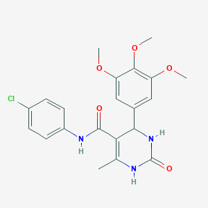 molecular formula C21H22ClN3O5 B405552 N-(4-CHLOROPHENYL)-6-METHYL-2-OXO-4-(3,4,5-TRIMETHOXYPHENYL)-1,2,3,4-TETRAHYDROPYRIMIDINE-5-CARBOXAMIDE 