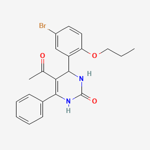 molecular formula C21H21BrN2O3 B4055534 5-acetyl-4-(5-bromo-2-propoxyphenyl)-6-phenyl-3,4-dihydro-2(1H)-pyrimidinone 