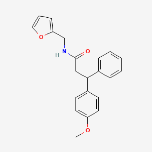 molecular formula C21H21NO3 B4055535 N-(furan-2-ylmethyl)-3-(4-methoxyphenyl)-3-phenylpropanamide 