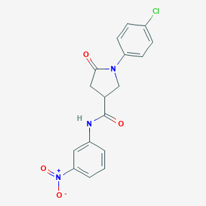 molecular formula C17H14ClN3O4 B405557 1-(4-chlorophenyl)-N-(3-nitrophenyl)-5-oxopyrrolidine-3-carboxamide 