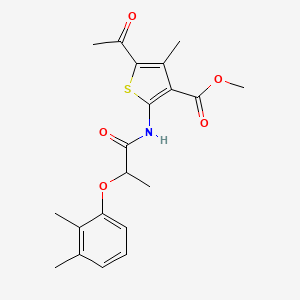 molecular formula C20H23NO5S B4055599 methyl 5-acetyl-2-{[2-(2,3-dimethylphenoxy)propanoyl]amino}-4-methyl-3-thiophenecarboxylate 