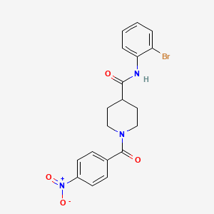 molecular formula C19H18BrN3O4 B4055660 N-(2-bromophenyl)-1-(4-nitrobenzoyl)-4-piperidinecarboxamide 
