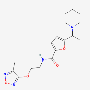 molecular formula C17H24N4O4 B4055707 N-{2-[(4-methyl-1,2,5-oxadiazol-3-yl)oxy]ethyl}-5-(1-piperidin-1-ylethyl)-2-furamide 