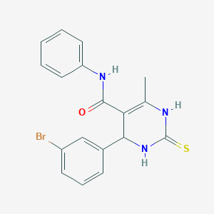 molecular formula C18H16BrN3OS B405587 4-(3-bromophenyl)-6-methyl-N-phenyl-2-sulfanylidene-3,4-dihydro-1H-pyrimidine-5-carboxamide 