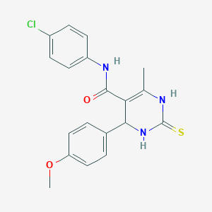 molecular formula C19H18ClN3O2S B405592 N-(4-chlorophenyl)-4-(4-methoxyphenyl)-6-methyl-2-thioxo-1,2,3,4-tetrahydropyrimidine-5-carboxamide 