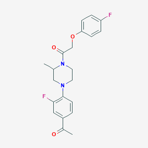 molecular formula C21H22F2N2O3 B4055920 1-[4-(4-Acetyl-2-fluorophenyl)-2-methylpiperazin-1-yl]-2-(4-fluorophenoxy)ethanone 