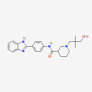 molecular formula C24H30N4O2 B4055966 N-[4-(1H-benzimidazol-2-yl)phenyl]-1-(3-hydroxy-2,2-dimethylpropyl)piperidine-3-carboxamide 
