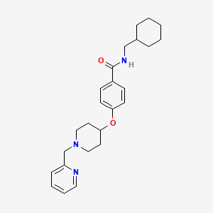 molecular formula C25H33N3O2 B4055978 N-(cyclohexylmethyl)-4-{[1-(2-pyridinylmethyl)-4-piperidinyl]oxy}benzamide 