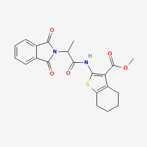 molecular formula C21H20N2O5S B4055981 methyl 2-[2-(1,3-dioxo-2,3-dihydro-1H-isoindol-2-yl)propanamido]-4,5,6,7-tetrahydro-1-benzothiophene-3-carboxylate 