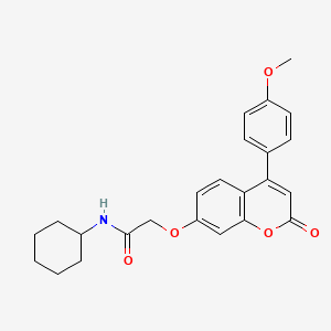 molecular formula C24H25NO5 B4056026 N-cyclohexyl-2-{[4-(4-methoxyphenyl)-2-oxo-2H-chromen-7-yl]oxy}acetamide 