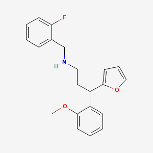 molecular formula C21H22FNO2 B4056081 N-(2-fluorobenzyl)-3-(furan-2-yl)-3-(2-methoxyphenyl)propan-1-amine 
