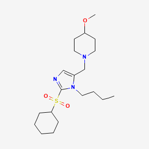 molecular formula C20H35N3O3S B4056183 1-[(3-Butyl-2-cyclohexylsulfonylimidazol-4-yl)methyl]-4-methoxypiperidine 