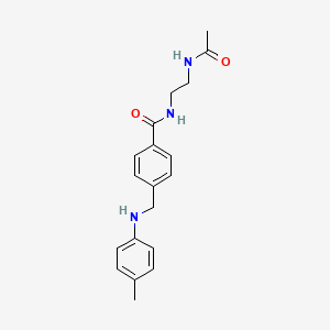 molecular formula C19H23N3O2 B4056215 N-[2-(acetylamino)ethyl]-4-{[(4-methylphenyl)amino]methyl}benzamide 