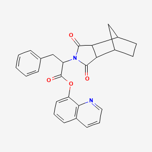 molecular formula C27H24N2O4 B4056348 Quinolin-8-yl 2-(3,5-dioxo-4-azatricyclo[5.2.1.02,6]decan-4-yl)-3-phenylpropanoate 