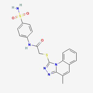 molecular formula C19H17N5O3S2 B4056514 2-({4-Methyl-[1,2,4]triazolo[4,3-A]quinolin-1-YL}sulfanyl)-N-(4-sulfamoylphenyl)acetamide 