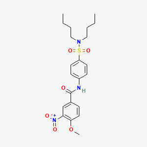 molecular formula C22H29N3O6S B4056677 N-[4-(dibutylsulfamoyl)phenyl]-4-methoxy-3-nitrobenzamide 