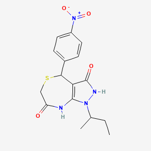 molecular formula C16H18N4O4S B4056827 1-(butan-2-yl)-3-hydroxy-4-(4-nitrophenyl)-4,8-dihydro-1H-pyrazolo[3,4-e][1,4]thiazepin-7(6H)-one 