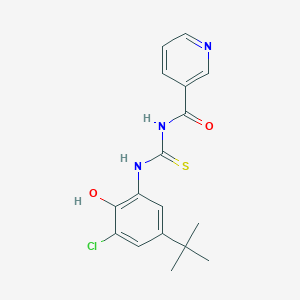 molecular formula C17H18ClN3O2S B4056859 N-{[(5-tert-butyl-3-chloro-2-hydroxyphenyl)amino]carbonothioyl}nicotinamide 